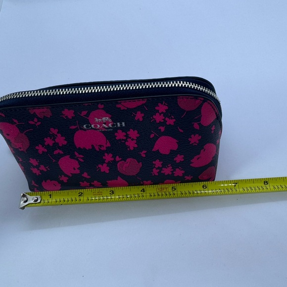 Coach Sienna Rose Print Midnight Pink Ruby Cosmetic Bag - Picture 7 of 15